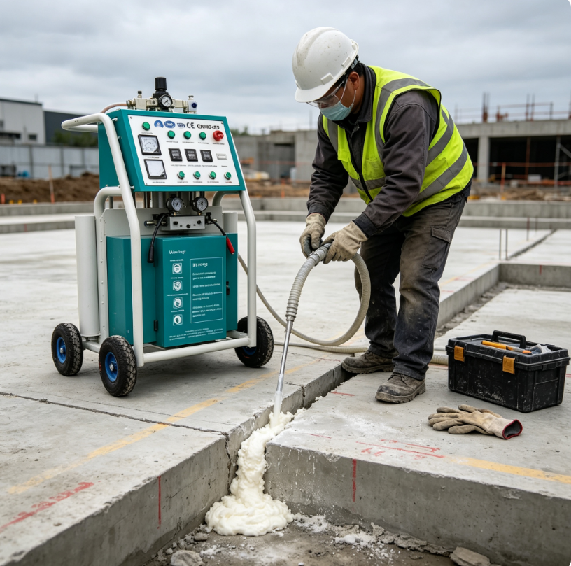 high pressure polyurethane foam injection machine CNMC E3 repairing foundation cracks.png