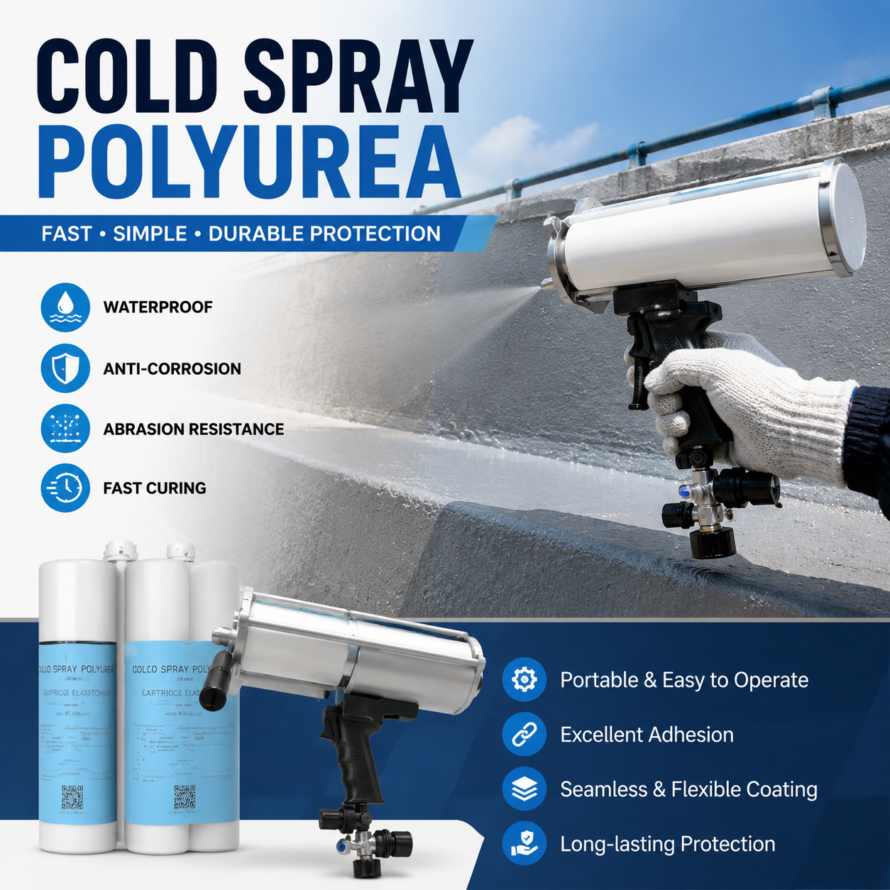 Cold Spray Polyurea: A Simple Solution for Waterproof Repair and Protective Coating Applications